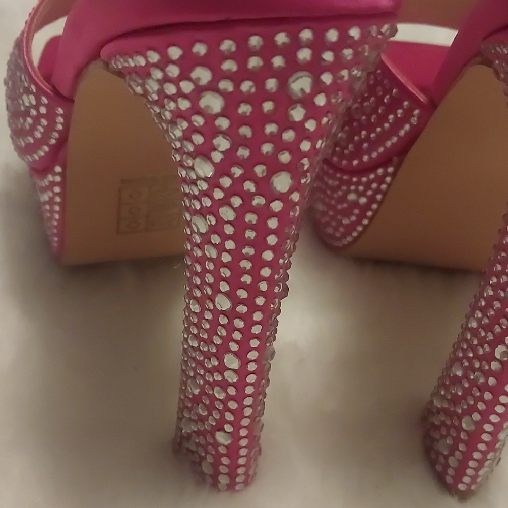Pink Rhinestone Platform Heels - Picture 6 of 15